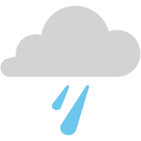 Icona meteo per Acquazzoni. Massime da 12 a 14° C e minime da 8 a 10° C.